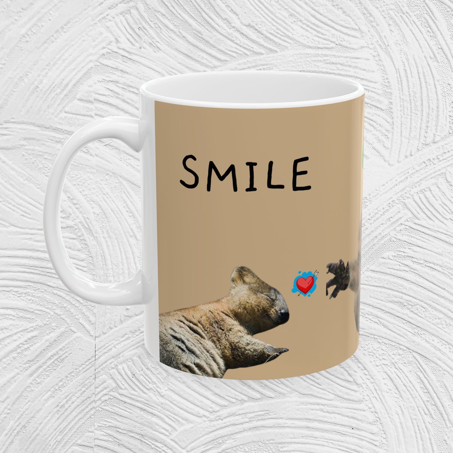 Funny Wombat Ceramic Mug - Smile for the Day - Unique Gift for Animal Lovers