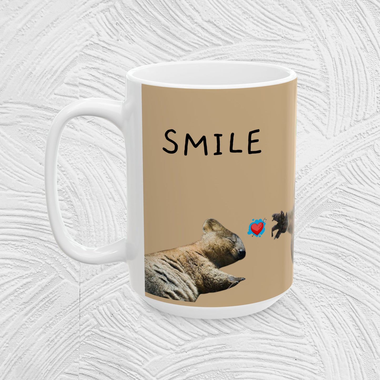 Funny Wombat Ceramic Mug - Smile for the Day - Unique Gift for Animal Lovers